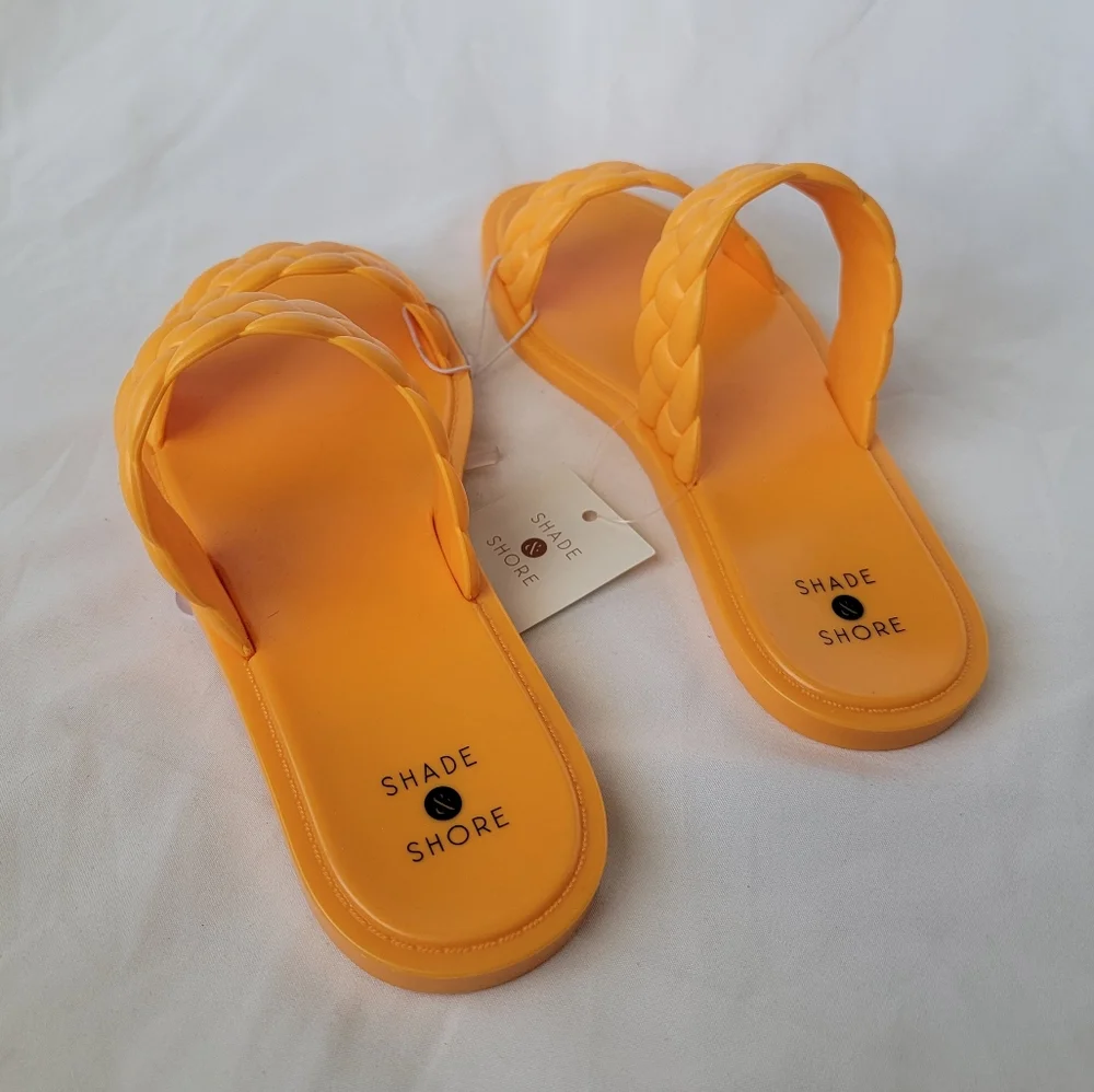 Shade & Shore Reign Braided Jelly Sandals Orange